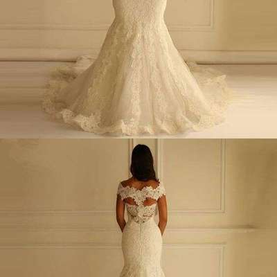 Off the shoulder sweetheart bridal dress with lace,mermaid wedding dress,custom made wedding dress,483 - Thumbnail 4