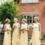 Long bridesmaid dresses, yellow bridesmaid dresses, lace bridesmaid dress, cheap bridesmaid dress, modest bridesmaid dresses,487-1