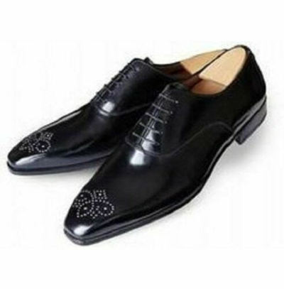 Trendy Handmade Blackish Dress Pant Decent Looking Formal Shoes For Men In Genuine Leather