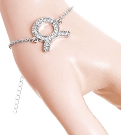 Silver Zodiac Rhinestone Bracelet