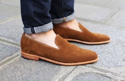 Men Custom Brown Suede Handsome Loafer Casual Shoes Sale Price