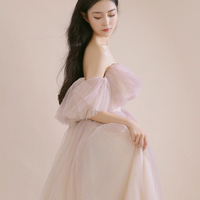 Cute tulle long prom dress formal dress - Thumbnail 1