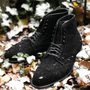 Decent Black Cap Toe Handmade Hiking Boot For Men In Genuine Suede-1