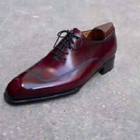Customize Light Weight Persian Plum Wingtip Oxford Genuine Leather Party Shoes - Thumbnail 4