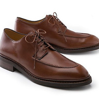 Handmade Copper Red Blucher Apron Toe Real Leather Dress Shoes For Men - Thumbnail 4