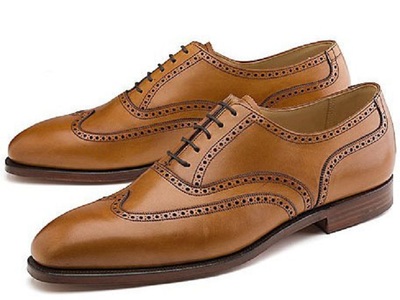 Unique Russet Brown Wingtip Balmoral Premium Leather Shoes Perfect For Suits