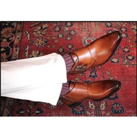 Handmade Men Tan Brown Double Monk Chukka Dress Boot, Formal Boots for Men - Thumbnail 1