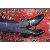 Handmade Mens Leather Wingtip Brogue Dress Shoes Black Formal Shoes for Men - Thumbnail 1