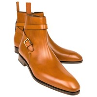 Optimal Tiger Color Plain Toe Round Strap Jodhpur Quality Leather Ankle Boots - Thumbnail 4