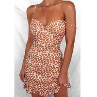 Women'S Sling V-Neck Flouncing Dress - Thumbnail 2