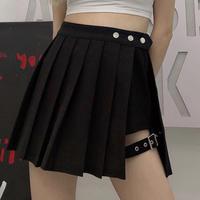 Black Mini Skirt With Shorts - Thumbnail 1