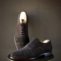 Men's Handmade Chocolate Brown Suede Lace Up shoes, Men Formal Stylish shoes - Thumbnail 1