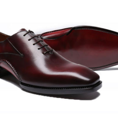 New handmade men's two tone burgundy oxford lace up fashion shoes