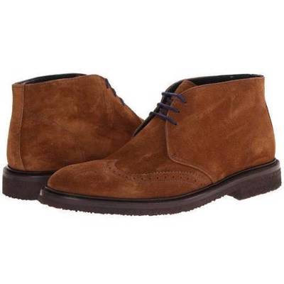 Men's suede chocolate brown color handcrafted chukka lace up party wear boots - Thumbnail 2