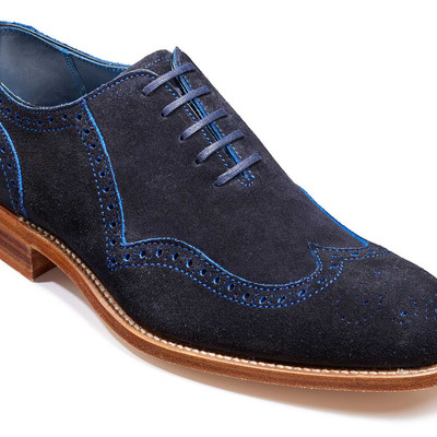 Stylish men's oxford suede blue color handmade handcrafted casual dress shoes