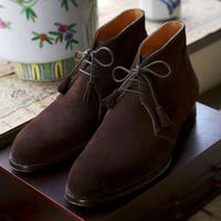 Latest Handmade Chocolate Brown Chukka Formal Shoes In Genuine Suede For Men - Thumbnail 1