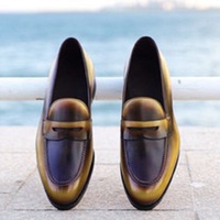 Mens Two Tone Penny Loafer Slips On Moccasin Beach - Thumbnail 4