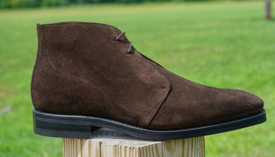 New Style Mens Dark Brownish Suede Chukka Lace Up Western Style Boot