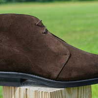 New Style Mens Dark Brownish Suede Chukka Lace Up Western Style Boot - Thumbnail 4