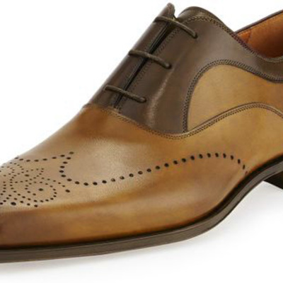 Latest stylish handmade brogue brown wing tip oxford formal shoes in genuine leather - Thumbnail 5