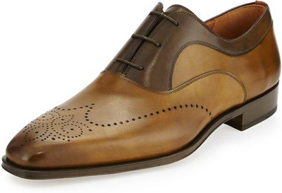 Latest Stylish Handmade Brogue Brown Wing Tip Oxford Formal Shoes In Genuine Leather