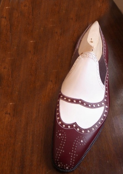 Awesome Trends Men Burgundy White Oxords Half Ankle Chelsea Fashion Boot