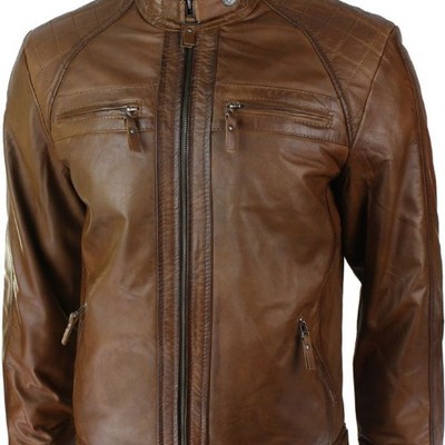 Weekend offer specially made brown faux adults decent looks leather jacket