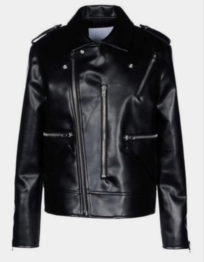 New Style Mens Gentelman Looks Black Studded Leather Biker Jacket