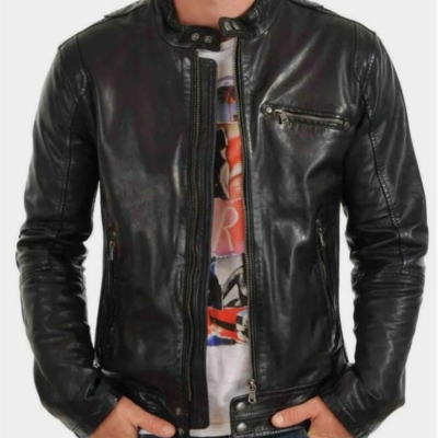 Mens stylish faux handmade formal moto racer party wear jacket