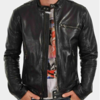 Mens Stylish Faux Handmade Formal Moto Racer Party Wear Jacket - Thumbnail 1