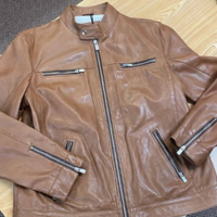 Men Handmade Brown Leather Formal Jacket - Thumbnail 4