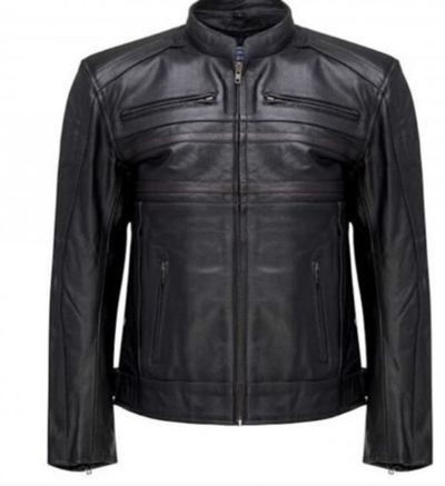 Men Handmade Black Leather Formal Fashion Wear Jacket