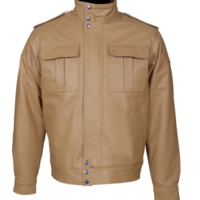 Handmade Men Brown Fashion Leather Formal Wear Jacket - Thumbnail 4