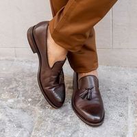 Super Comfy Handmade men leather brown loafers for men,men loafers,suede loafers - Thumbnail 1