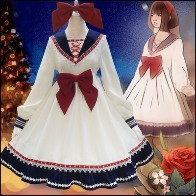 Navy style Princess skirt JSK bow dress