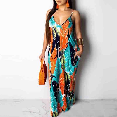 V-neck sexy sling sleeveless dress - Thumbnail 3