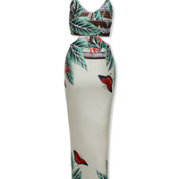 Women's Sexy Sleeveless Print Dress - Thumbnail 3