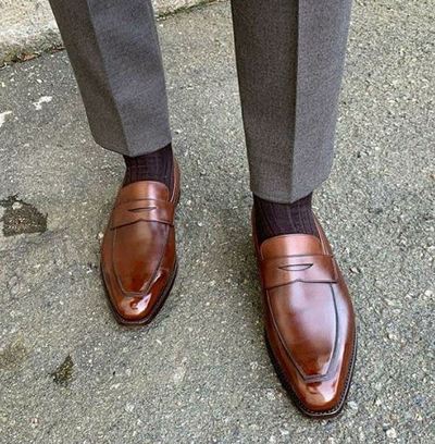 Men's loafers, Handmade brown color leather loafers, Tassel loafer for men