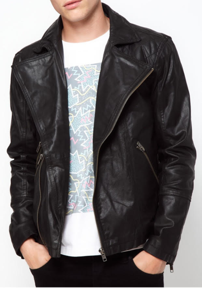 New Men Stylish Black Leather Formal Handmade Jacket