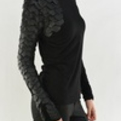 Reptile leather sleeve shirt