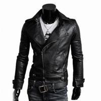Men Black Leather Fashion Jacket Brando Tab Collar Fastening Zipper Handmade - Thumbnail 4