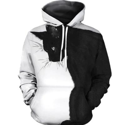3d black cat oversize hoodie unisex