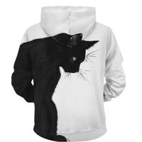 3D Black Cat Oversize Hoodie Unisex - Thumbnail 1