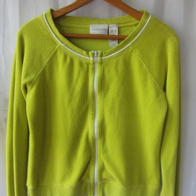 Neon yellow off-shoulder zip sports top