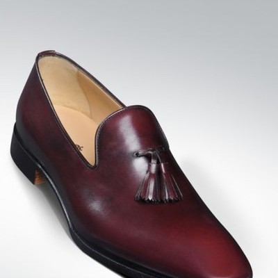 Decent stylish handmade burgundy tassels loafer gorgeous looking formal shoes in genuine leather - Thumbnail 3