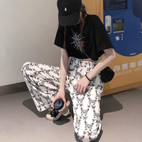 Butterfly Print Wide-Leg Pants - Thumbnail 2