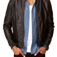 Black Fashion Jacket With Front Zipper Rib Collar Stretchable Waist and Sleeves - Thumbnail 4