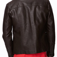 Black Motorbike Genuine Leather Jacket Men's Brando Front Fastening Zipper - Thumbnail 1