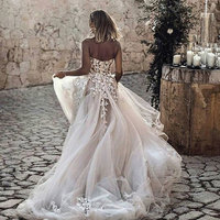 Sweetheart Long Wedding Dresses Bridal Gown with Appliques - Thumbnail 1
