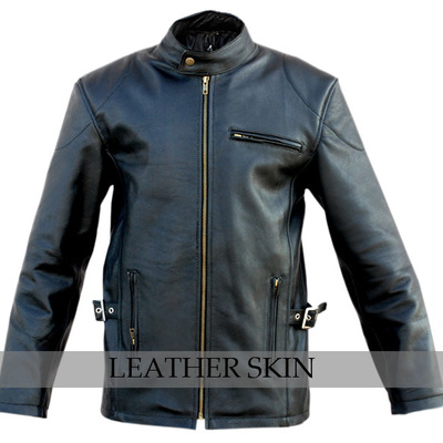 Handmade men's black fashion stylish premium genuine leather jacket front & side pockets - Thumbnail 2